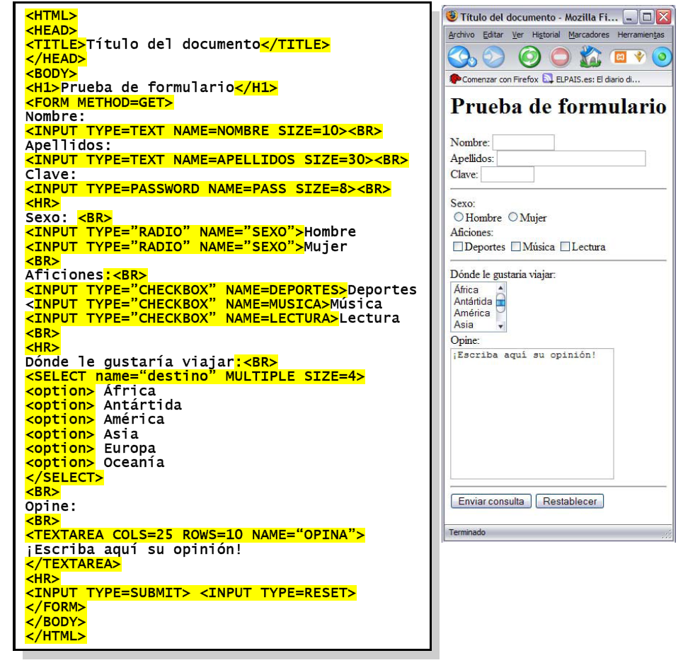 Ejemplo de aplicación web basada en HTML estático